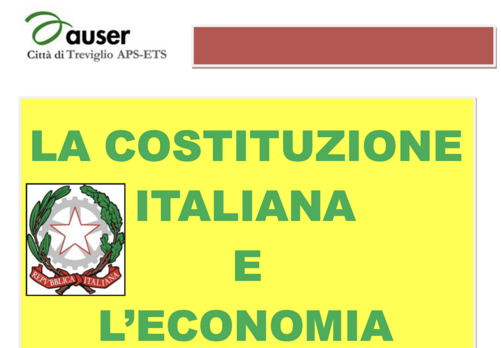 Immagine dell'evento La costituzione italiana e l'economia